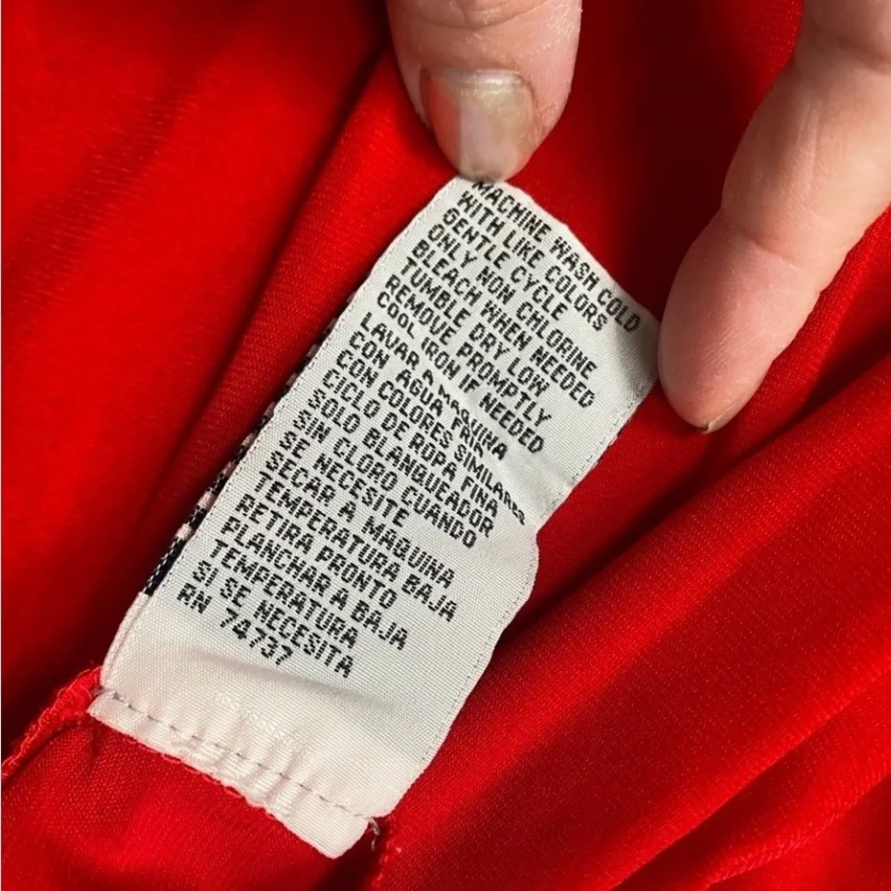 Shelby & Palmer Women's Red Halter Jersey Wide Leg Pant Jumpsuit Size Small Glam - Picture 10 of 14